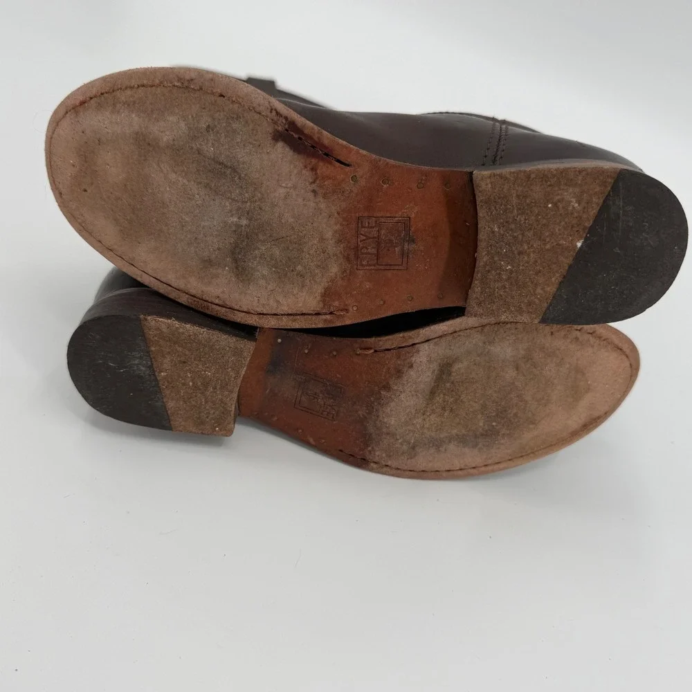 Frye Melissa Button Riding Boots Women 7 Dark Brown Leather Tall 77167 - Picture 4 of 10